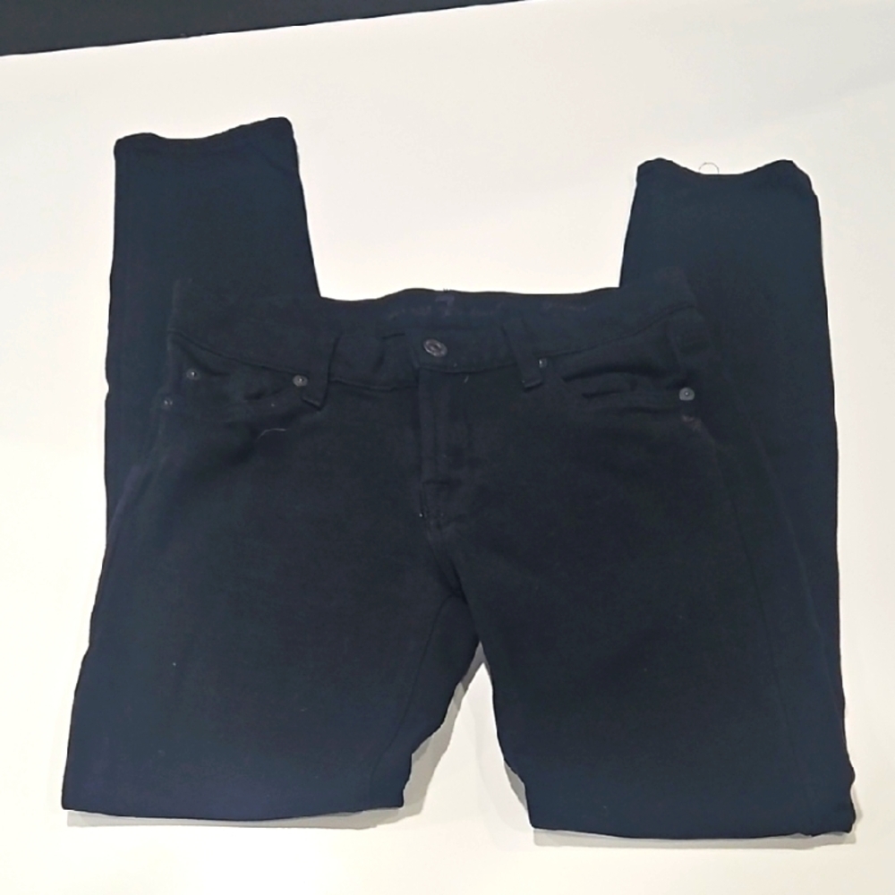 Black Jeans "7 For All Man Kind" Jeggings.  Super Skinny Sz 26